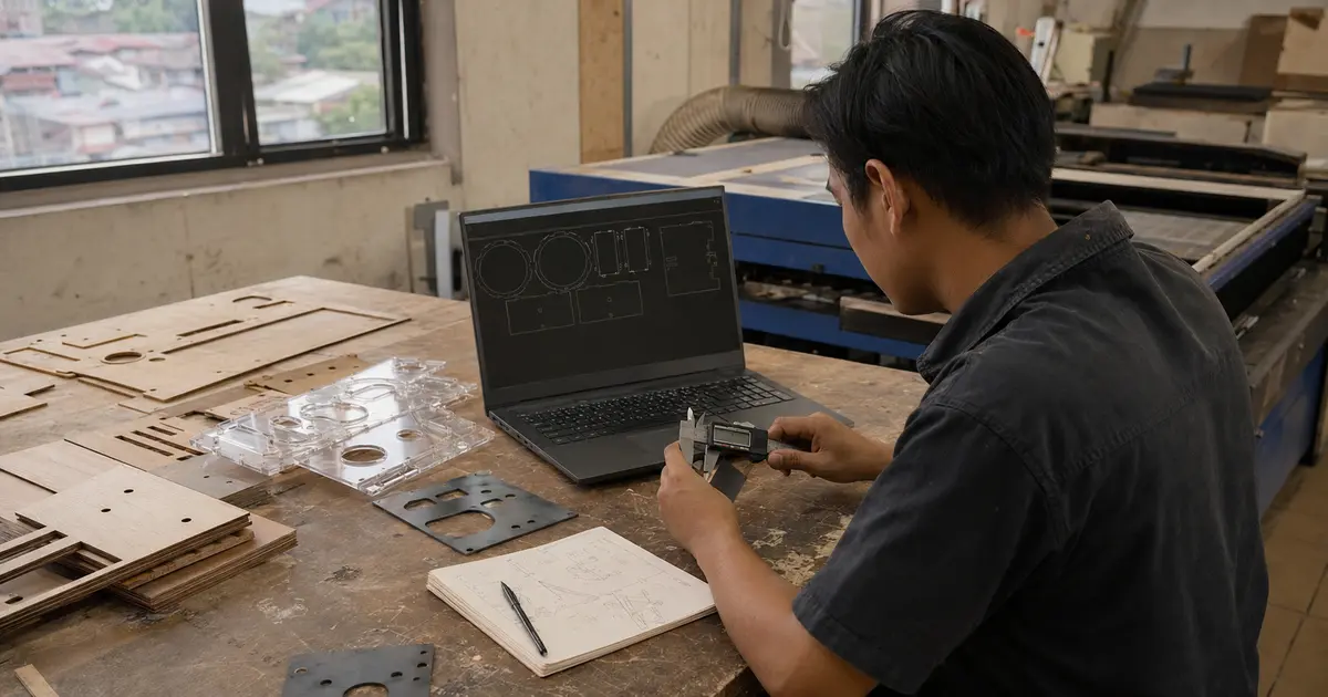 Pemeriksaan file vektor untuk shop drawing fabrikasi laser cutting