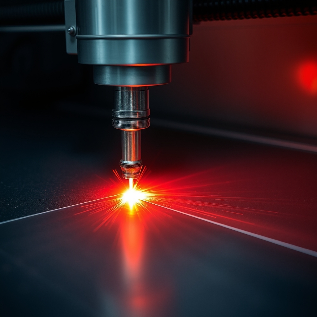 Laser fiber cutting metal sheet